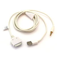 GSM datakabel USB Apple iPhone/iPod met audio-out wit