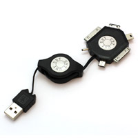 Laadkabel USB universeel 6in1 oprolbaar